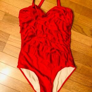 Albion Red One Piece Swimsuit- Medium